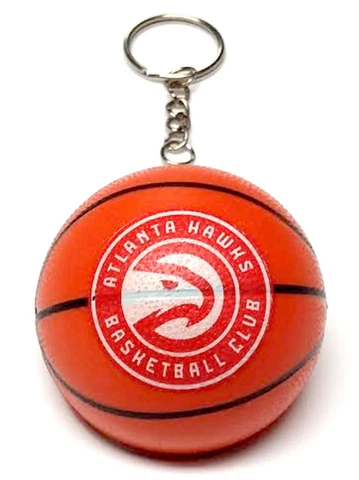 ATLANTA HAWKS KEYCHAIN NBA MINI 2" ROUND BASKETBALL RETIRED 2015 DECORATION Cover