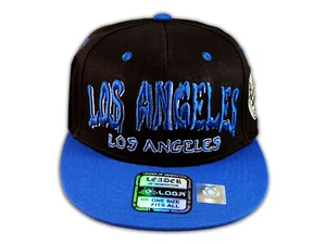 Los Angeles Snapback Black Blue Baseball Hat Cap Grenade Flat Bill - Picture 1 of 4
