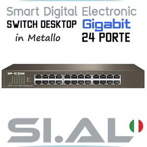 Switch ethernet 24 porte gigabit per reti cablate RJ45 LAN metallo ip-com - Foto 1 di 1