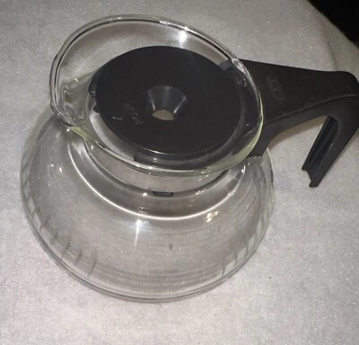 Jarra cafetera de vidrio de repuesto vintage Bunn de 8 tazas con tapa y mango negros Foto 1 de 4