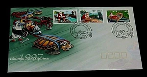 ISLA NAVIDAD 1997 SET DE 3 NAVIDAD EN PORTADA PRIMER DÍA - Imagen 1 de 1