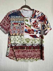 Just Cavalli short sleeve colorful stretchy tee shirt, Large - Picture 1 of 6