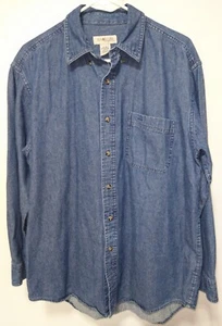 Camisa de mezclilla para hombre Sun River talla M L/S ¡BONITA! - Imagen 1 de 3