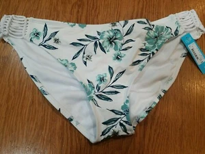 Ambrielle Traje de Baño Parte Inferior Bikini Blanco/Verde azulado Floral Correas Elásticas Laterales S L XL - Imagen 1 de 4