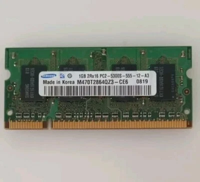 Memoria RAM SO-DIMM DDR2 Samsung 1GB 667mhz PC2-5300S-555-12-A3 - Immagine 1 di 2