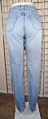 Винтажные джинсы Guess 29 x 30 S/M 90-х светло-голубой стирка слегка сужающийся высокая талия - Изображение 1 из 4