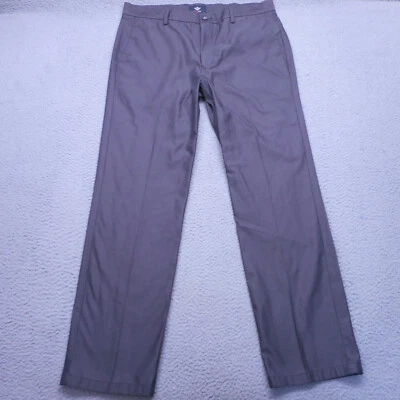 Pantalones de vestir Dockers para hombre 36x32 gris calce ajustado frente plano espiga Foto 1 de 4