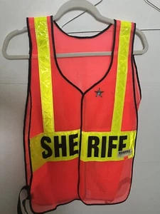 - Sheriff Orange Safety Vest With Badge Reflective New Highway Street Machinery - Picture 1 of 7