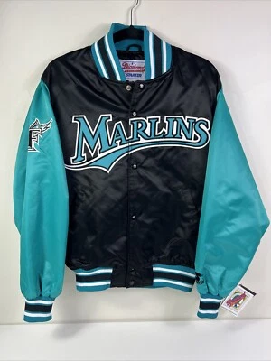 NEW Vintage Florida Marlins Satin Jacket Diamond Collection Starter Sz Small NWT - Image 1 of 4