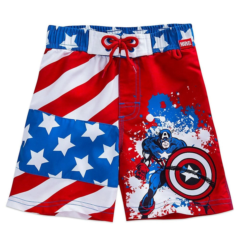 Marvel Captain America Swim Trunks Shorts Boy Size 5/6 - Image 1 of 1