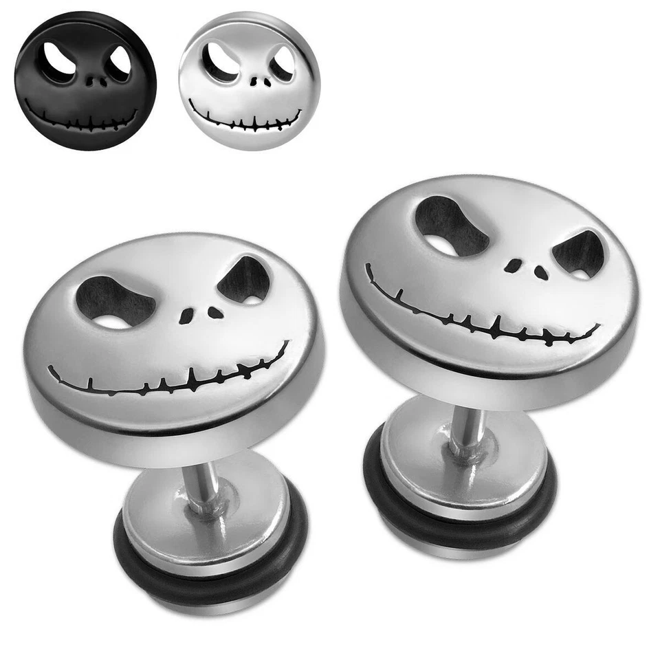 Fakeplugs Fake Plug Ohrstecker Ohrringe Halloween Nightmare Jack Skellington - Bild 1 von 1