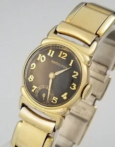 OROLOGIO DA POLSO VINTAGE HAMILTON PAIGE CALIBRO 982 UNISEX TAGLIA MEDIA - ORO 14K F - Foto 1 di 6