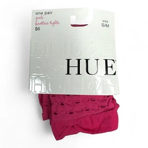 HUE Girls Footless Tights Perfect Pink Eyelet Dot Sz S/M (35-66 Lbs) 1 Pair NEW - Picture 1 of 4