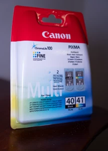 Genuine Canon PIXMA PG-40 Black & CL-41 Color Ink Cartridge Set (40 41) - Picture 1 of 2