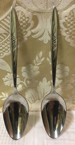 International 1847 Rogers Bros Stainless Flatware WINDFLOWER - Teaspoons (2) - Picture 1 of 3