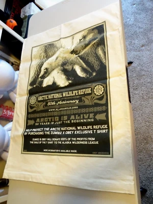 2010 4 FOOT OBEY Shepard Fairey ARCTIC 50TH ANNIVERSARY CANVAS SACK ART PRINT - Image 1 of 4