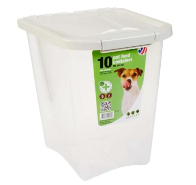 Contenedor de comida para mascotas perros pájaros gato plástico sello de tite fresco libre de BPA blanco 10 libras Foto 1 de 4