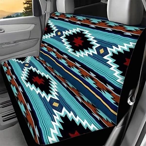 WELLFLYHOM Aztec Print Universal Rear Split Bench Seat Cover for Cars Truck SUV - Picture 1 of 5