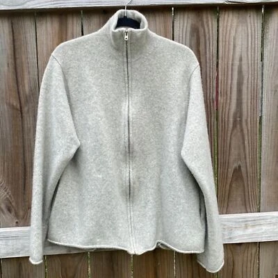 Chaqueta Polo Vintage de Ralph Lauren Gris Lana de Cordero Cremallera Completa Foto 1 de 4