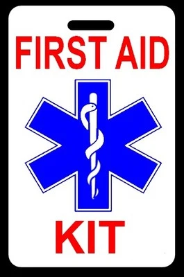 THE TRAVELING FLAMINGO Personalized FIRST AID KIT Luggage/Bag Tag