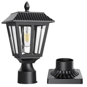 Solar Pfostenleuchten - Dämmerung bis Morgengrauen Außen Wasserdicht Solarlampe Pfostenleuchte mit... - Bild 1 von 8