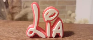 LIA PERSONALIZE DISNEY NAME PLATE SIGN CUSTOM DOOR TAG FONT WALL BEDROOM PINK - Picture 1 of 1