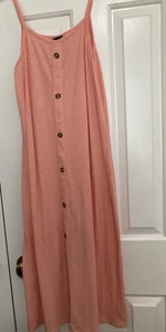 ART CLASS SPAGHETTI STRAP LONG, CORAL, KNIT SUNDRESS GIRL'S SIZE LARGE 10/12 - Picture 1 of 5