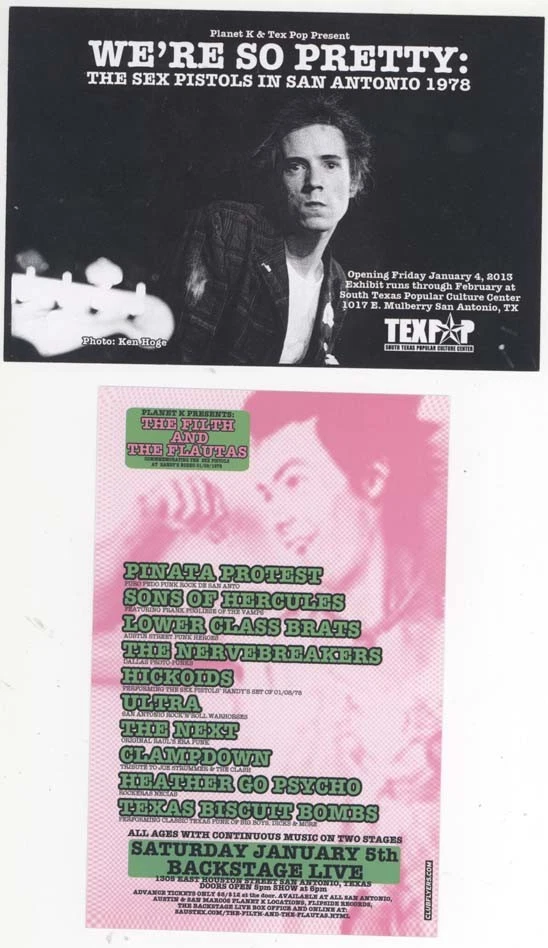 COOL Sex Pistols 2013 Galería Show & Conmemorativo Concierto Flyer! Foto 1 de 1