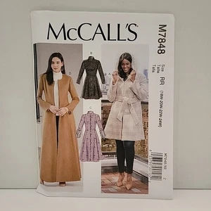 McCalls M7848 Damen Winter Mantel Reißverschluss Gürtel Kapuze Gr. 18W-24W UC/FF - Bild 1 von 2