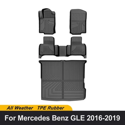 Car All Weather Floor Mats Trunk Mat Cargo Liner For Mercedes-Benz GLE 2016-2019 Foto 1 de 4