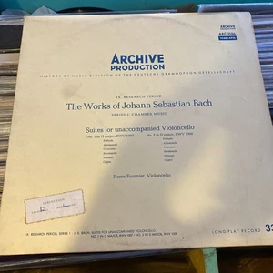 Rare Bach/Fournier Violoncello Suites Archive Mono ARC 3186 VG+ - Germany - Picture 1 of 8