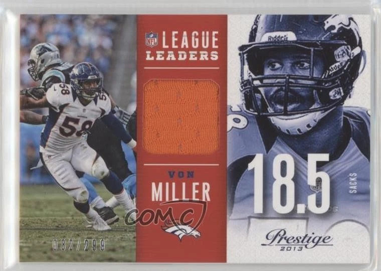 2013 Panini Prestige League Leaders Materials /299 Von Miller #15 - Image 1 of 2