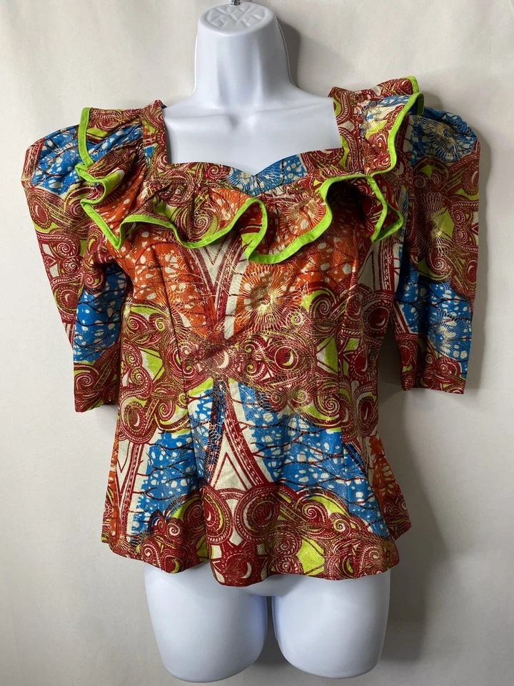 Camisa Afrique Nana Mujer Medidas Talla Pequeña Festival Bohemio Tribal Africano Foto 1 de 4