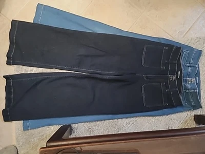 Pantalones de mezclilla para mujer INC de tiro alto acampanados, azules, talla 12/31 lote de 2 Foto 1 de 4