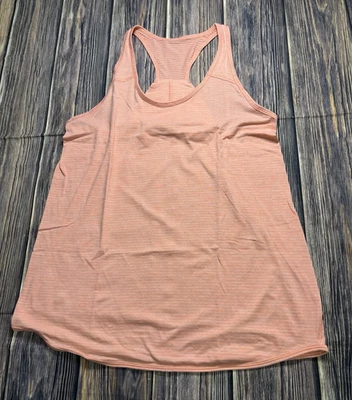 Lululemon Womens Peach Stripe Twist Back Tank Top Size M Yoga Gym Racerback - Image 1 of 4