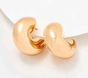 Joan Rivers polierte raffinierte goldfarbene Creolen - Bild 1 von 3