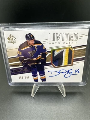 2014-15 SP AUTHENTIC DAVID BACKES #55 LIMITED AUTO PATCH ST. LOUIS BLUES /100 - Image 1 of 4