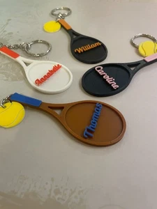Personalised Tennis Racket Keyring Custom Keychain Sport Unique Gift Him Her - Picture 1 of 16