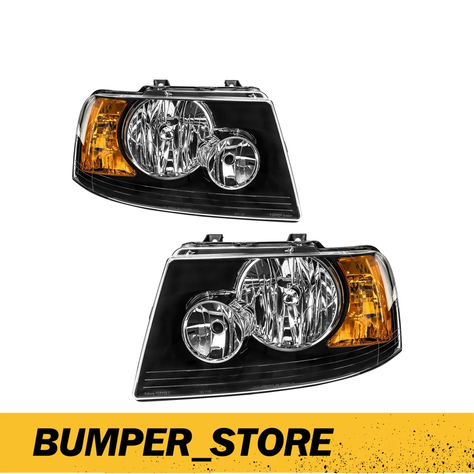 Par de faros negros izquierda+derecha para Ford Expedition 2003-2006 Foto 1 de 4