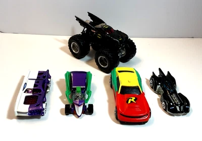 Hot Wheels DC Universe The Joker Two Face Robin Batman Cars Lot of 5 - Image 1 of 4