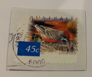 Scarce 2001 45 c “ Crimson” Is Horizontally Misplaced Used On Paper - Picture 1 of 2