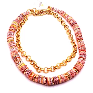 Kendra Scott Lila Multi Strand Vintage Gold Plated Pastel Shell Necklace $228 - Picture 1 of 5
