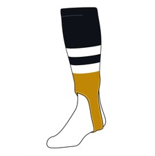 TCK Baseball Stirrups Medium (200G, 5in) Black, White, Old Gold
