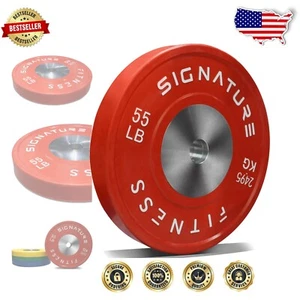 2" Olympic Competition Bumper Plate with Steel Hub - Minimal Bounce Training - Picture 1 of 6