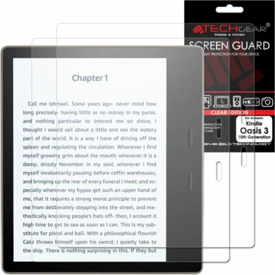 2x TECHGEAR Screen Protectors for Amazon Kindle Oasis 3 10th Generation / 2019