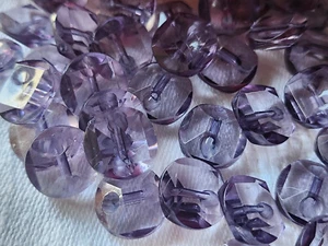 Lot 18 boutons vintage violet effet strass pied plastique 1,3 cm ref 1992 - Foto 1 di 4
