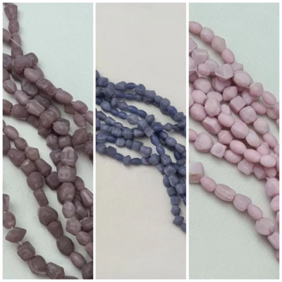 Glass Nugget Beads, Pink Dust Purple Or Midnight Purple - Image 1 of 4