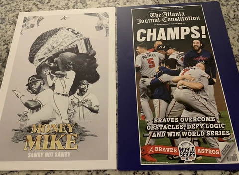 Michael Harris II A-list Poster & 2021 World Series Champs AJC Poster Braves Cover