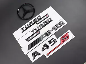Juego de insignias emblema negro brillante A45S AMG W177 para Mercedes Benz A45S 2018 - Actual - Imagen 1 de 2