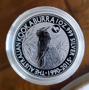 One 2015 1 oz Australia .999 Silver Kookaburra Coin BU Goat Ram Privy in Capsule - Picture 1 of 2